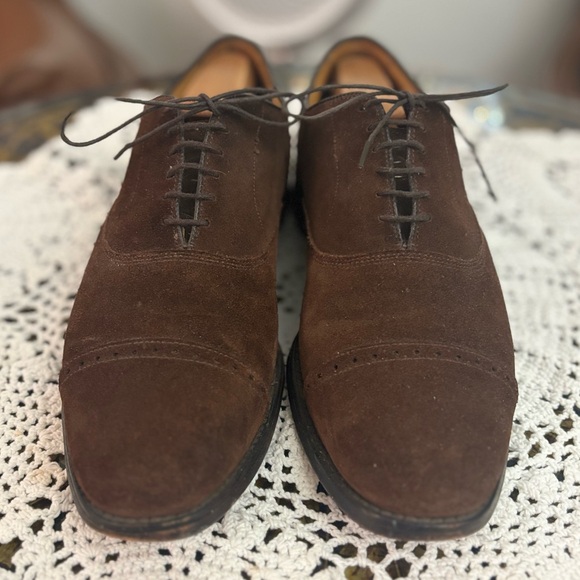 ALLEN EDMONDS Dress Shoes (12, Brown/Suede, Cap-toe Oxford) - Picture 2 of 5